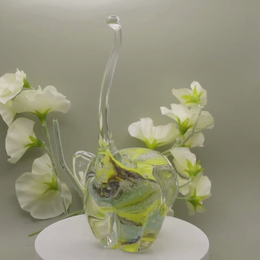 Ashes to glass elephant