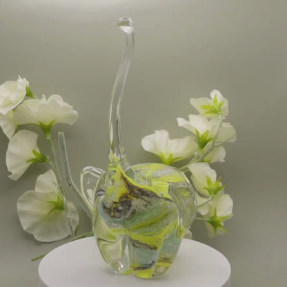 Ashes to Glass Elephant - Royal Blue & Baby Blue