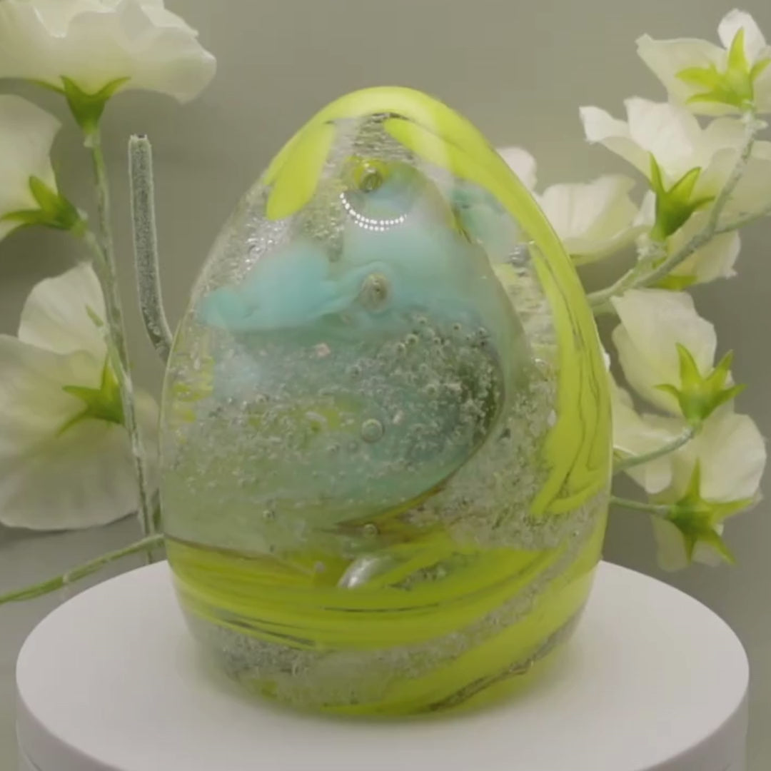 Ashes to glass oval paperweight