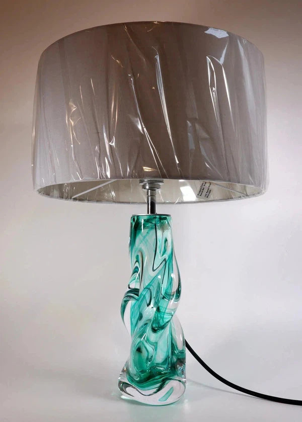 Vortex Table Lamps-Table lamps-Stuart Wiltshire Glass Outlet-Green Swirl's-Medium-Stuart Wiltshire Glass Ltd