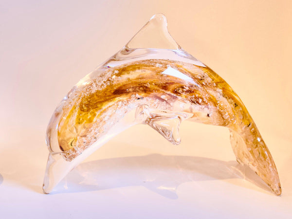 Cremation Ashes Glass Dolphin