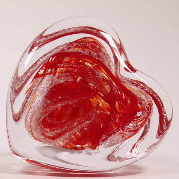 Cremation ashes into step heart paperweight