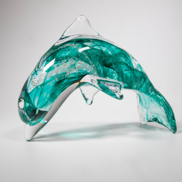 Cremation Ashes Glass Dolphin