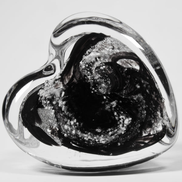 Cremation ashes into step heart paperweight