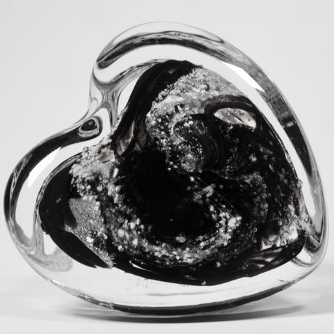 Cremation ashes into step heart paperweight
