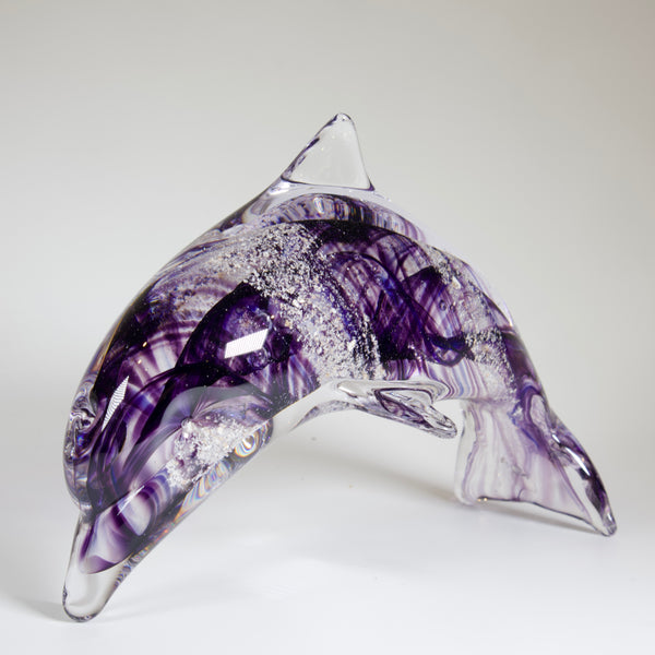 Cremation Ashes Glass Dolphin