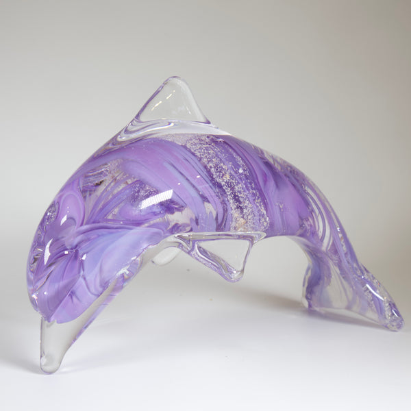 Cremation Ashes Glass Dolphin