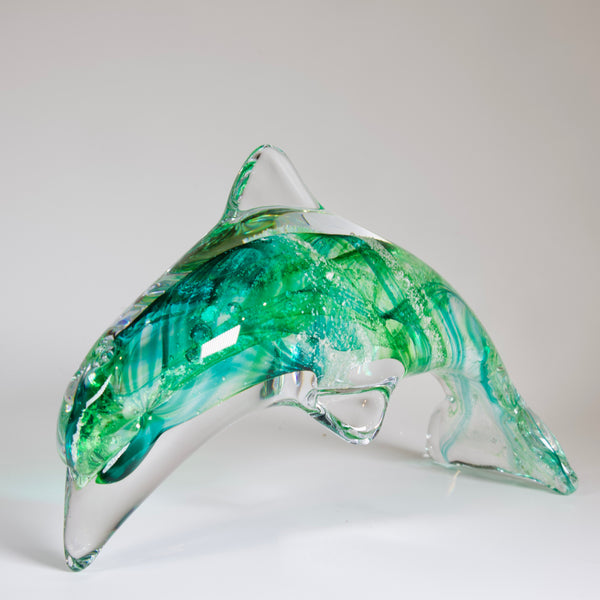 Cremation Ashes Glass Dolphin