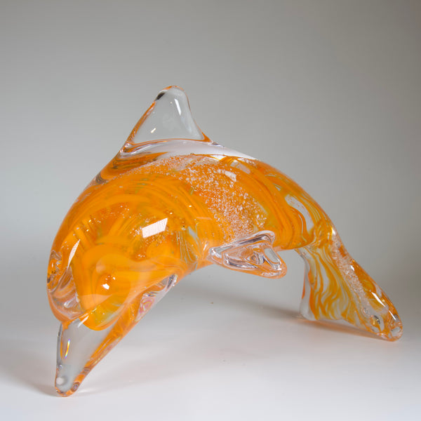 Cremation Ashes Glass Dolphin