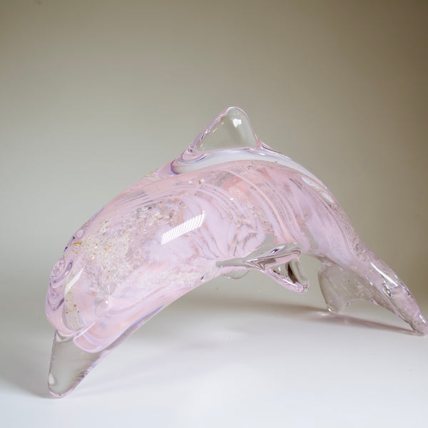 Cremation Ashes Glass Dolphin